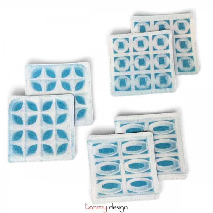 Set of 6 coasters printed with Ceramic tile pattern ( different designs )
